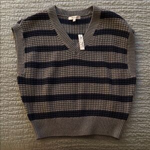 Madewell V-Neck Sweater Vest in Gray and Black